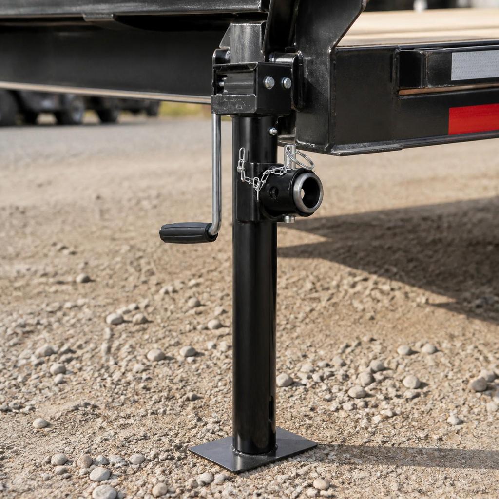 Resistant Trailer Jack Leg | Manual, with Foot Plate, Adjustable,