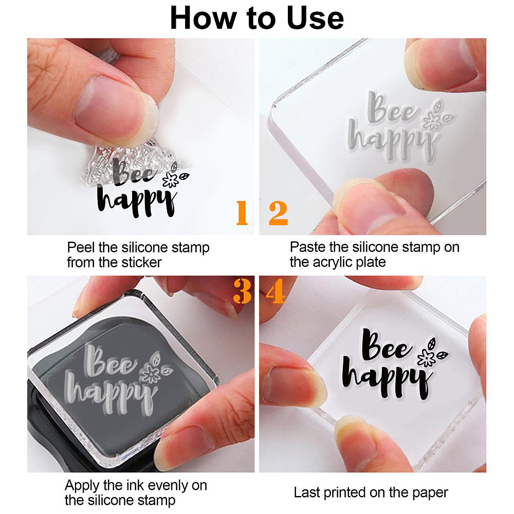 PVC Plastic Stamps for DIY Scrapbooking Photo Album Decorative Cards Making Stamp Sheets Bees Pattern 16x11x0.3cm