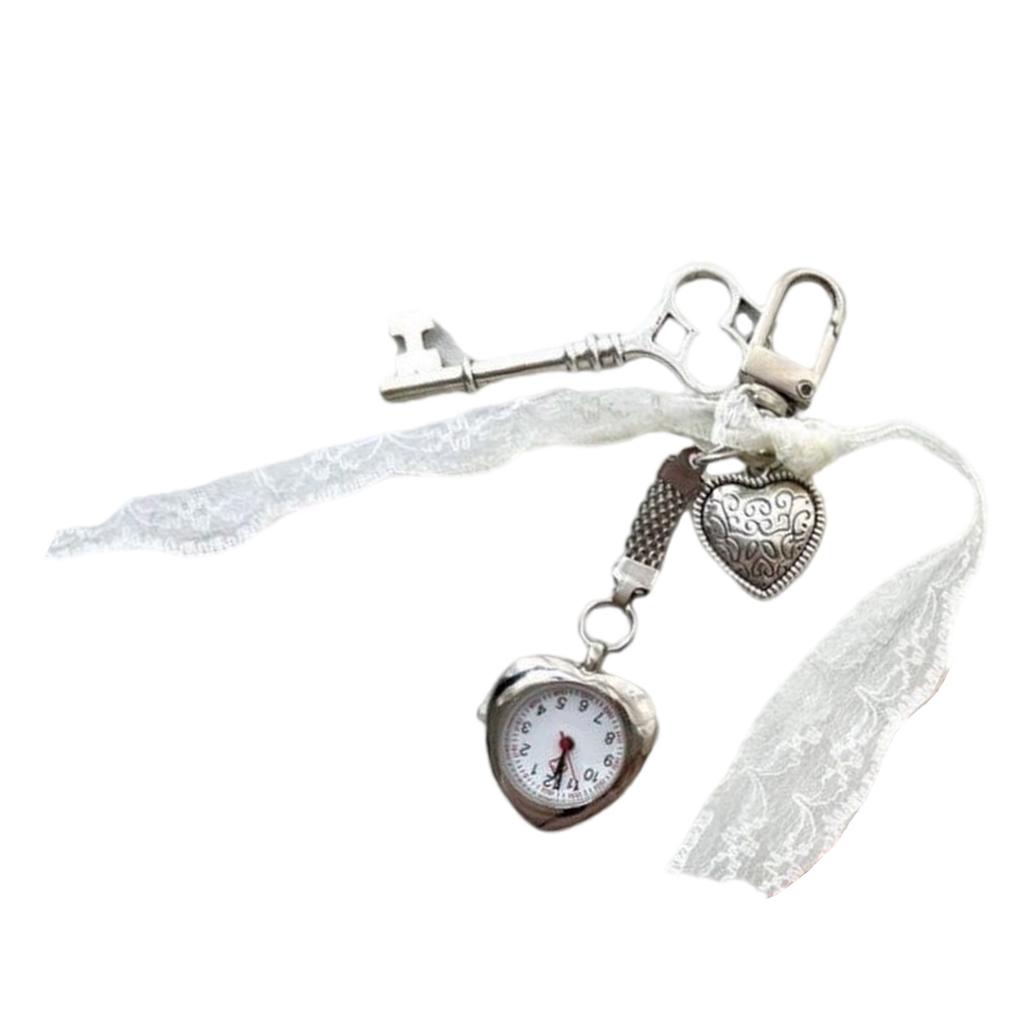 Vintage Heart Pocket Watch Keychain Romance Alloy Designs Special Gifts for Lovers