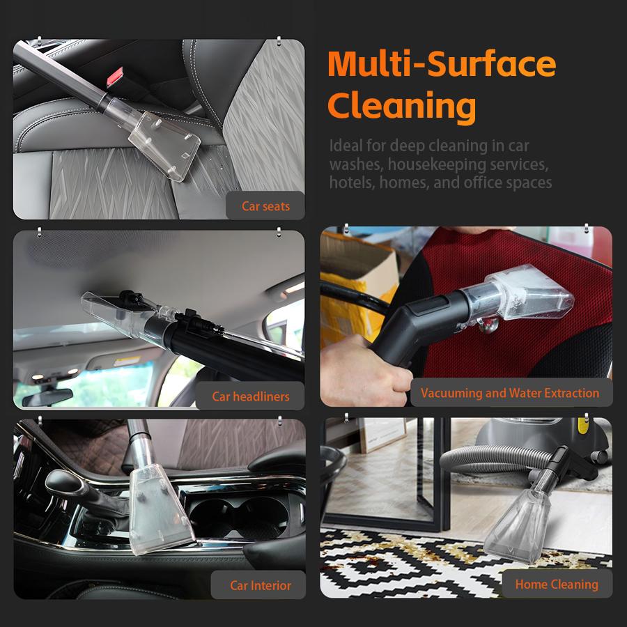 Spray and Vacuum Cleaner 3-in-1 Carpet Extractor Upholstery Cleaning Machine Wet and Dry Vacuum with Sprayer for Car Cleaning
