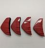 Universal 4Pcs Red Carbon Fiber Look Car SUV Rear Bumper Lip Diffuser Shark Fins