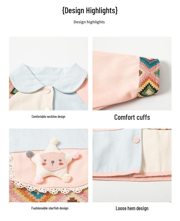 Mädchen Colorblock Jeansjacke - Trendige Frühling & Herbst Oberbekleidung für Kinder 2025