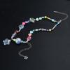 Colorful  Beaded Colored Heart Choker Necklace Adjustable Clavicle Chain for Women Girl Cute Handmade Boho- Jewelry