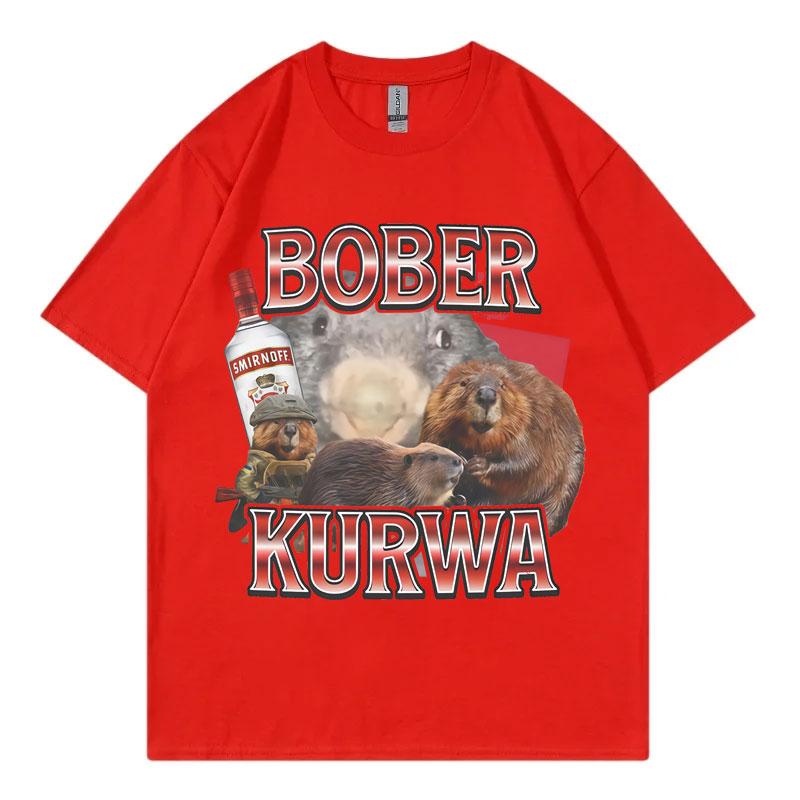 Bober Kurwa Lustiges Ratten-Meme Grafik T-Shirts Harajuku Y2k Vintage T-Shirt Sommer Mode Lässig Baumwoll-T-Shirts Unisex Streetwear