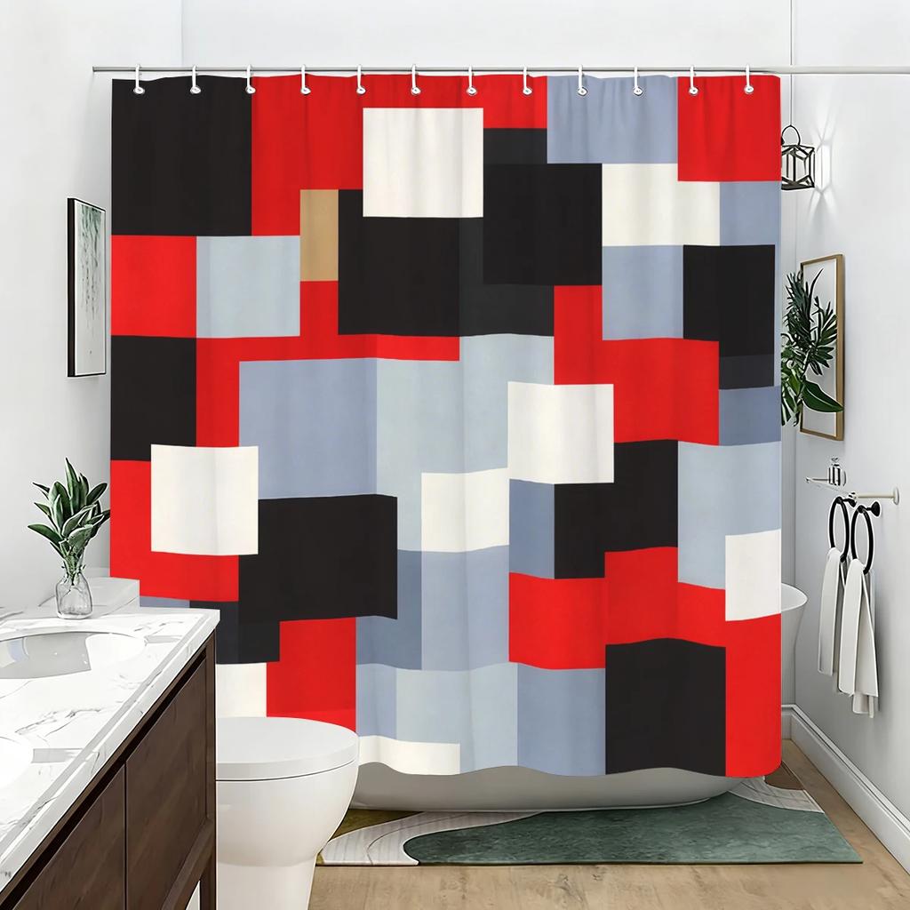 Patterned Polyester Shower Curtain - Stylish Bathroom Decor, Fashionable Bath Curtain with Various Artistic Designs