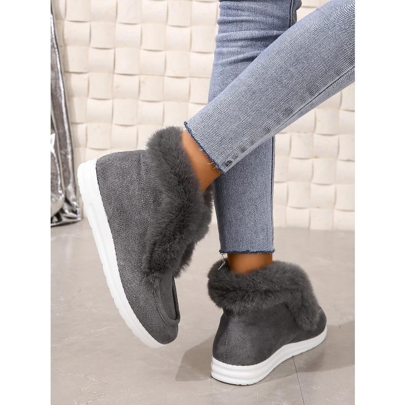Foreign Trade Autumn and Winter New Large Size Short Tube Wool Snow Boots Women's Cross-border Warm Plush Thickened Wool Cotton Boots