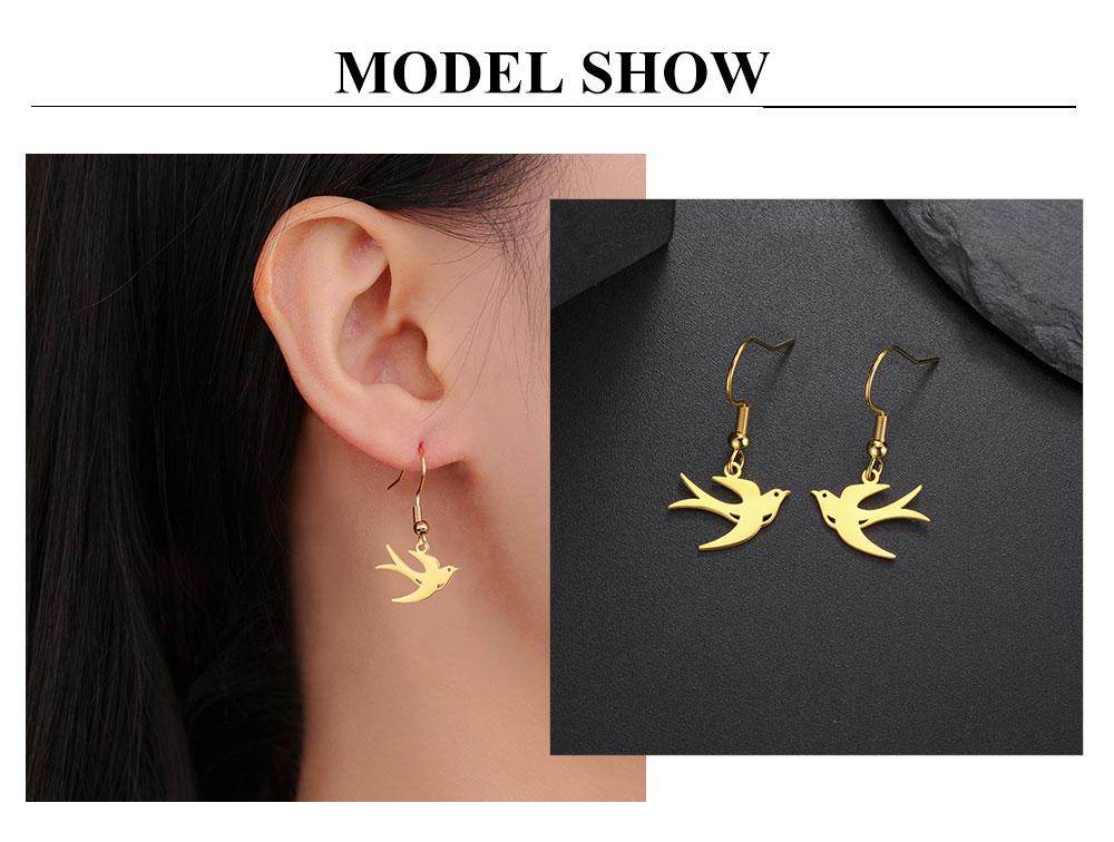 Cazador Stainless Steel Animal Swallow Drop Earrings for Women Birds Dangle Earrings Jewelry 2026 Trend Birthday Gift New