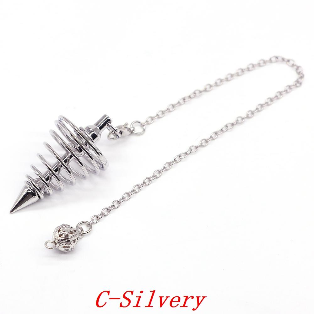 Metal Pendulum For Dowsing Divination Pendulos Spiral Cone Gold Color Copper Radiesthesia Pendulums Healing Pendule