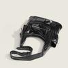 Neue High-End Y2K Schwarze Texturierte Achseltasche Retro Funktionale Umhängetasche Nische Trendy Pendler Große Tasche