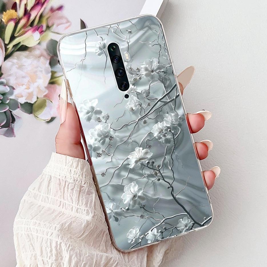 For Oppo Reno 2 Case Reno 2F 2Z Stylish Flowers Painted Cover Soft Slim Phone Case For Oppo Reno2 F Z Reno2F Reno2Z Fundas Coque