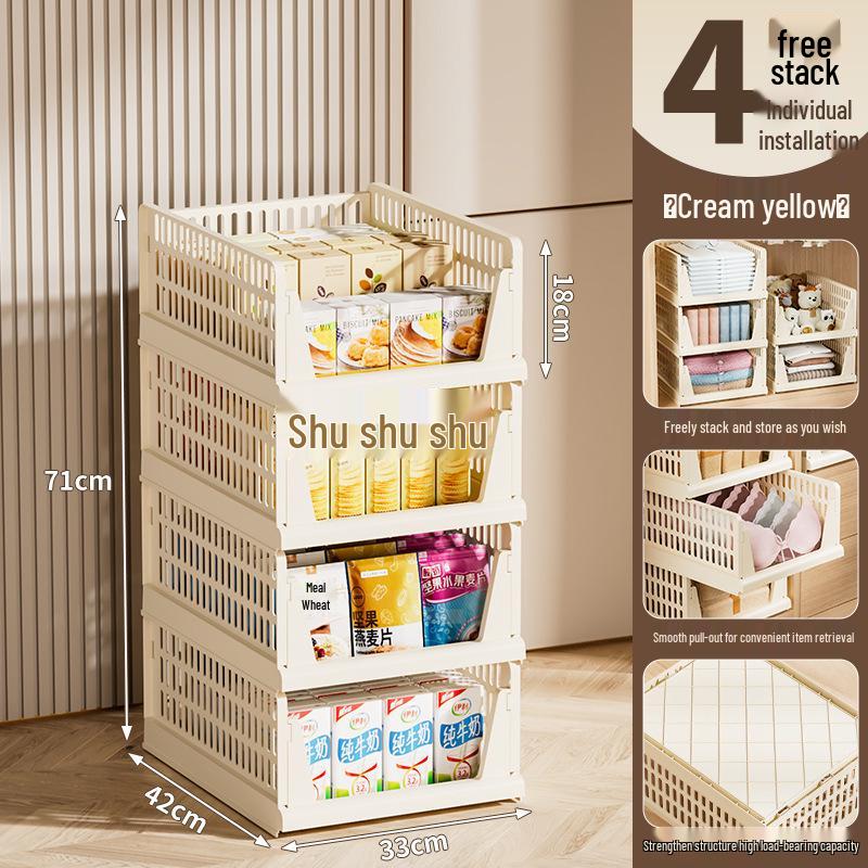 Foldable Multi-layer Storage Basket Rack – No Installation Needed