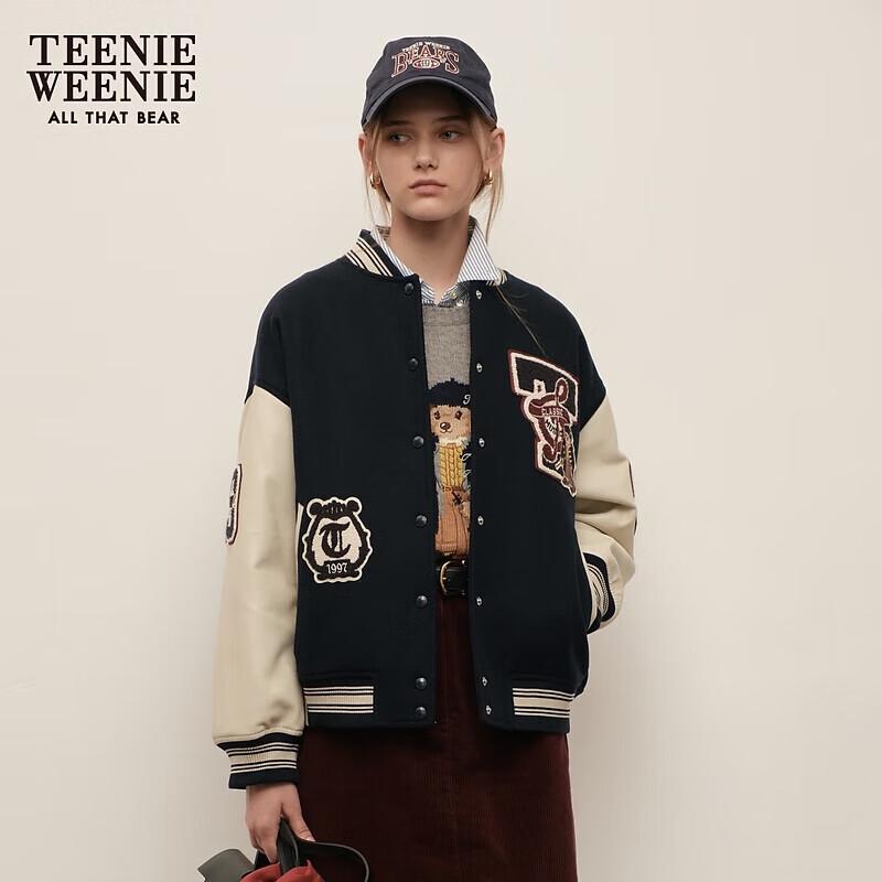 Teenie Weenie Bear Color Block Baseball Jacket