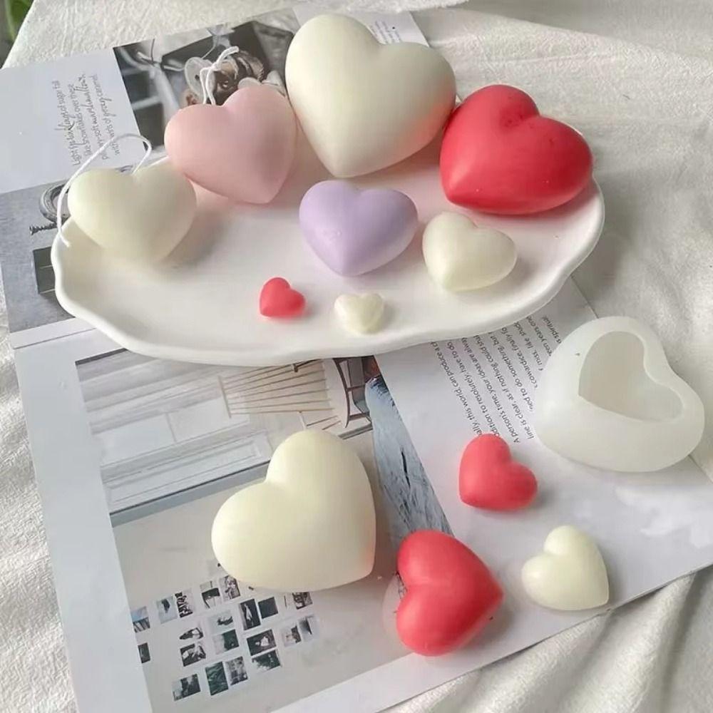 Heart Shape Chocolate Baking Mold Reusable Love Heart Mold Handmade 3D Heart Cake Mold Soap Making