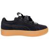 Puma Vikky Platform Ribbon Satin Retro Casual Lightweight Low-Top Sneakers Women Sneakers Black Rubber 364979-01