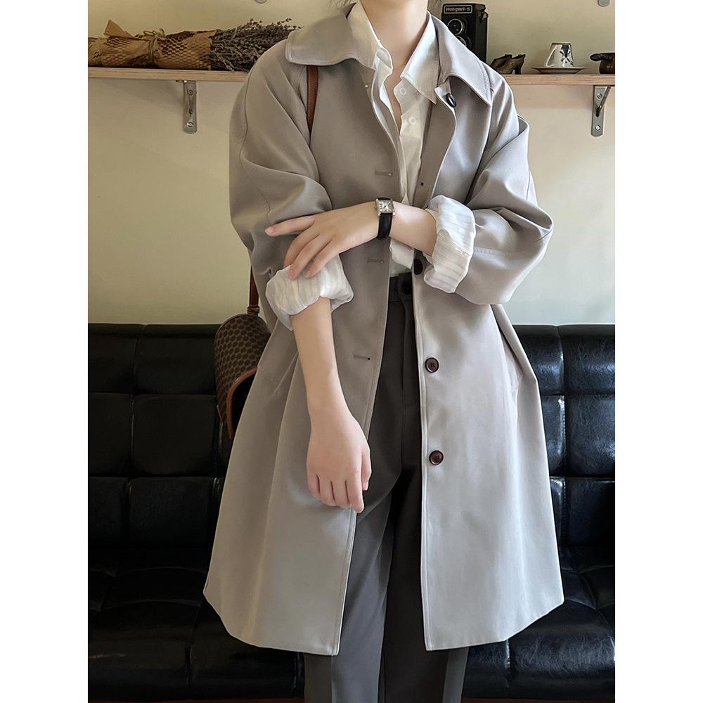 Yan Shuang Women's Korean Style Casual Trench Coat - Autumn Loose Fit Mid-Length Jacket (80861)