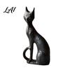 Black Cat Statue Abstract Witch Figurine Resin Statue Gothic Heavy Duty Crafts Ornament Halloween Tabletop Decor for Home Mantel Office Desk Retro