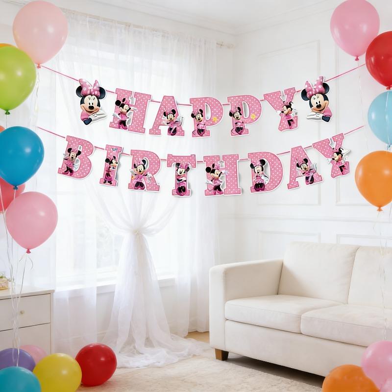 Disney Minnie s Birthday Party Banner Suitable for Celebration Event Themes, Festive Decorations, Applicable for Parties and Family Gatherings
