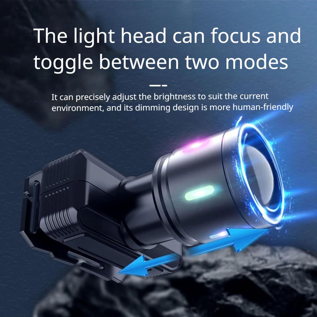 LED Headlamp Rechargeable Flashlight Zoomable Head Lamp Head Light for Outdoor Hunting Hiking Camping Gear