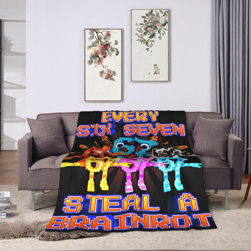 Every 67 Six Seven 6-7 Funny Brainrot Blankets Quality Soft Throw Blanket Winter Picnic Couch Bed Print Bedspread