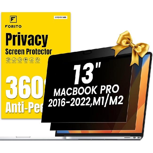 F FORITO 2-Pack 360° Laptop Privacy Screen Compatible with 2024-2021 MacBook Pro 14 Inch (M1, M2, M3, M4, Pro, Max), Eye Protection and Anti Peeping