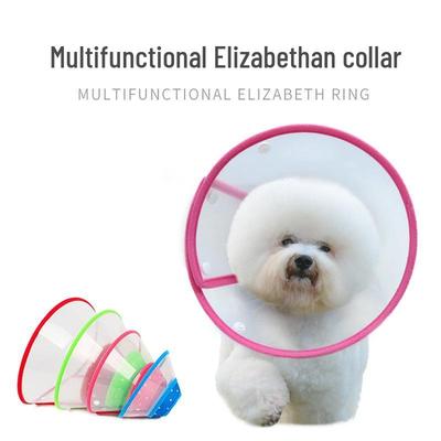 Colorful Snap Button Elizabethan Anti-Lick Collar for Dogs and Cats - Soft Post-Surgery Pet Headgear
