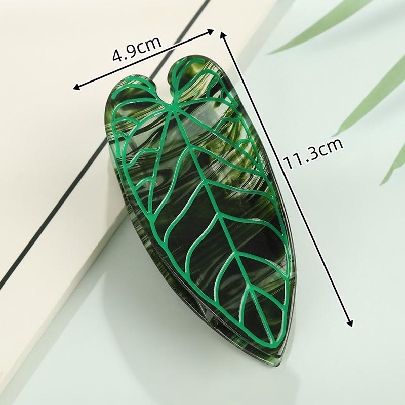 Elegant Hair Clips with Leaf Design Eco-friendly Acetate Material