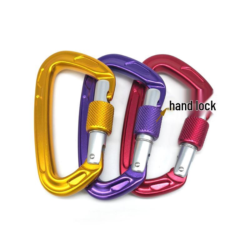 25KN D-Shaped Auto-Lock Carabiner – Aviation Aluminum Alloy for Outdoor Climbing
