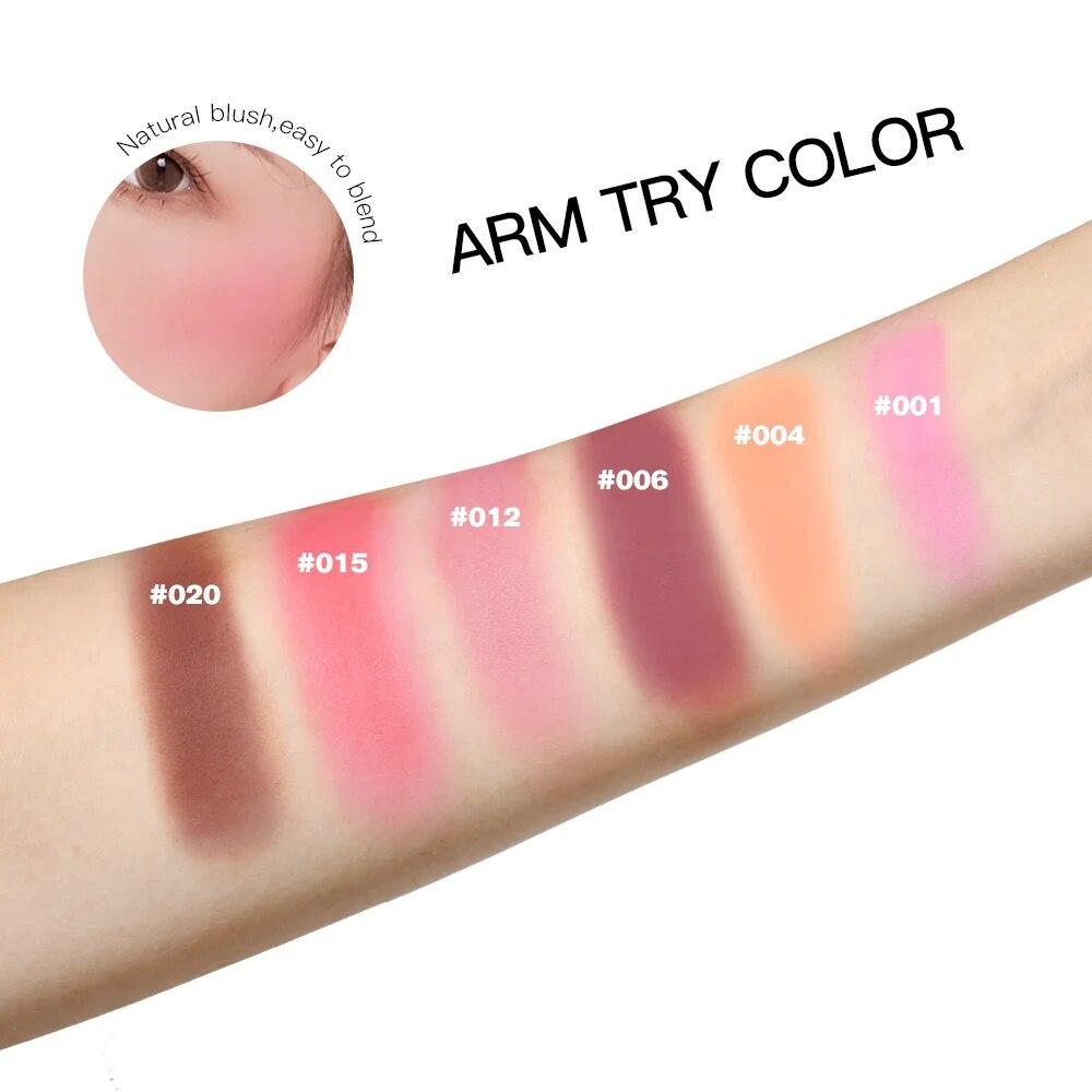 Embossed Powder Blush Peach Pink Coral Tint Makeup 3D Relief Blush Palette Brown Cheek Contour Rouge Cosmetics Face Brightens