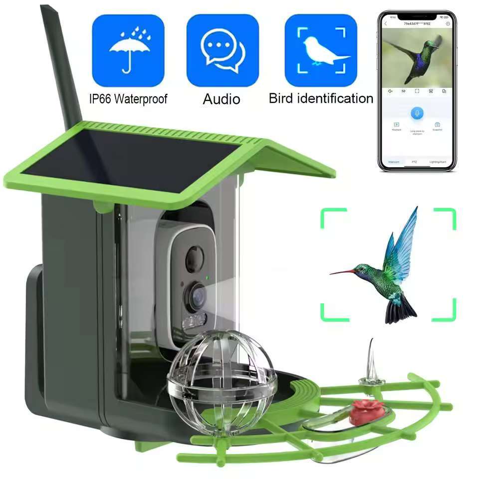 Bird Feeder Camera 4MP 2K HD Bird Video Capture WiFi Solar Powered Camera Battery with Solar Panel, Instant Alerts, Birdwatching
