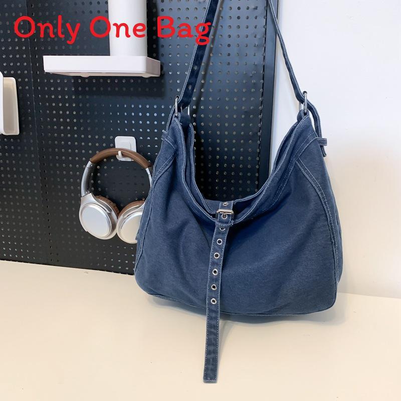 Denim Shoulder Bag For Women With Vintage Style And Large Capacity For Daily Commuting