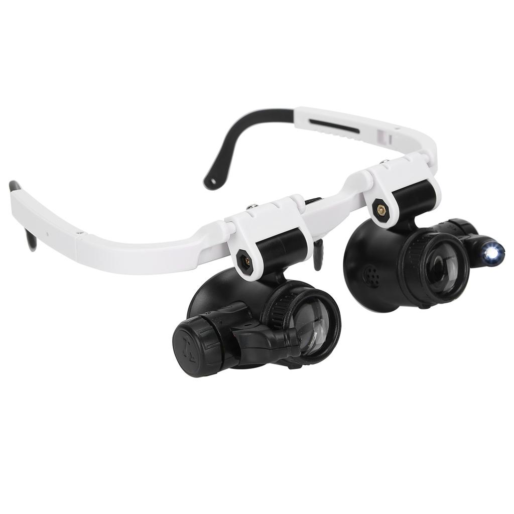 Glasses Magnifier Head Wearing Magnifying Glass with LED Light for Reading Repairing