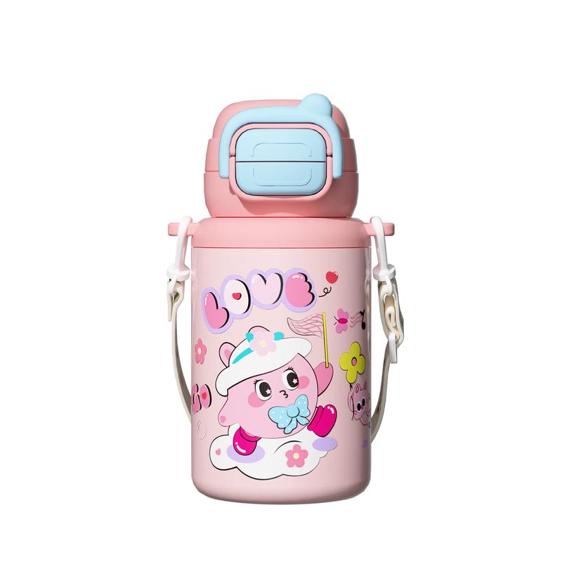 PAKCHOICE Kids 316 Stainless Steel Double-Drink Thermos with Strap