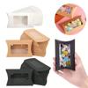 50Pcs Kraft Paper Pillow Box with Clear Window Party Favors Mini Pillow Packaging Box for Candy Chocolate Gift Jewelry Wedding