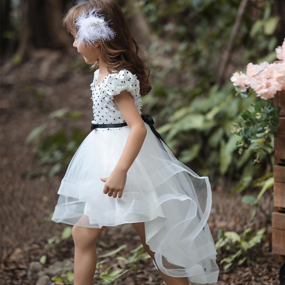 Abito da damigella d'onore madre-figlia in pizzo principessa con strascico in tulle per bambina smoking da matrimonio performance rete traspirante abito formale