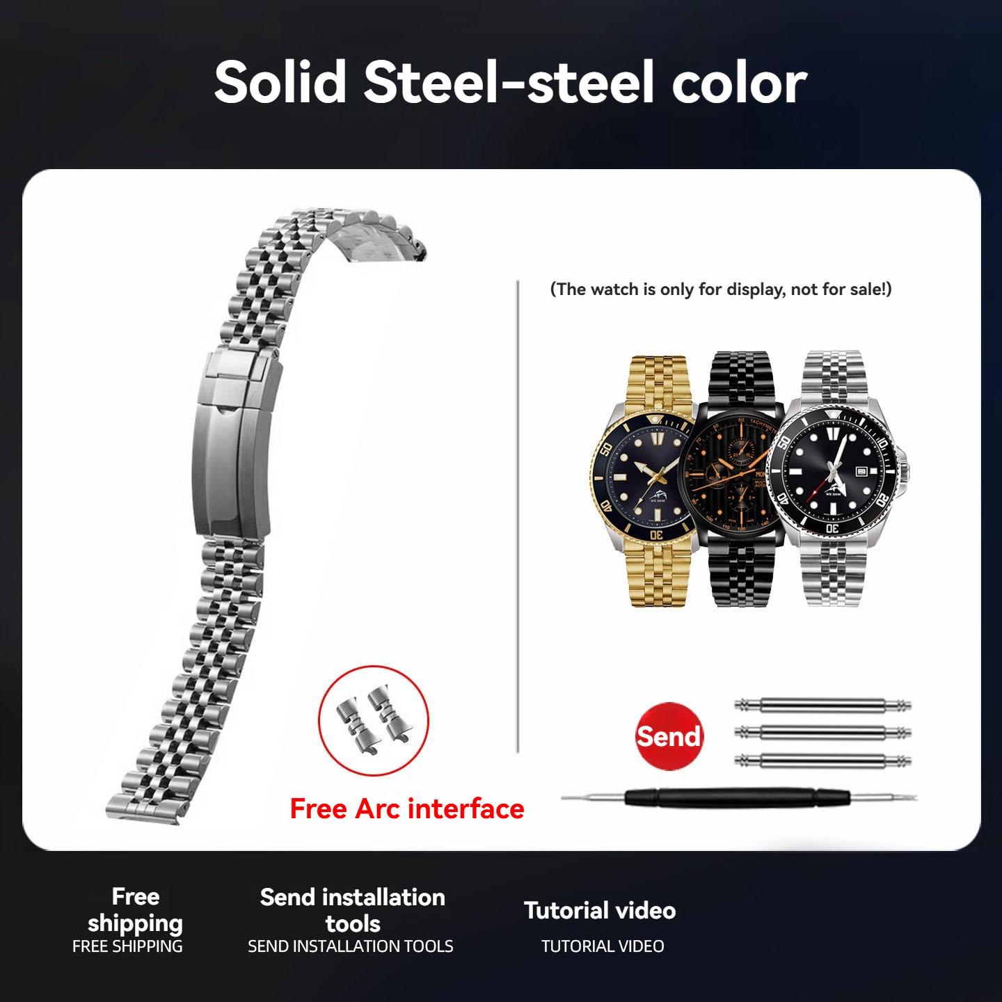 20mm 22mm Universal Stainless Steel watchband For GMT Datejust Rolex Seiko Tudor Replace strap metal Wriststrap bracelet 20mm