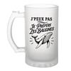 Verre À Bière - PLANETEE - J'peux Pas Minimaliste - Givré 470 Ml - Verre Trempé - Motif Baleines