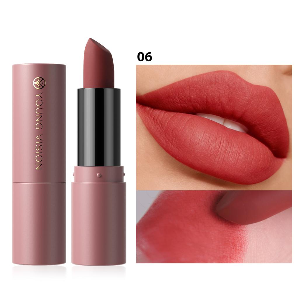 Sexy Nude Matte Lipstick Multi-functional for Lips and Cheeks Long Lasting Waterproof Smudge-proof Dual-purpose Makeup for Women