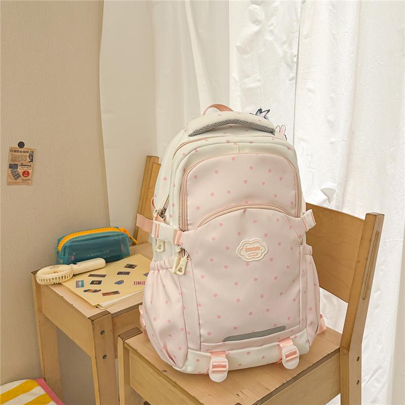 Star Backpack Middle School Students' Lightweight Schoolbag Women's Large Capacity Backpack