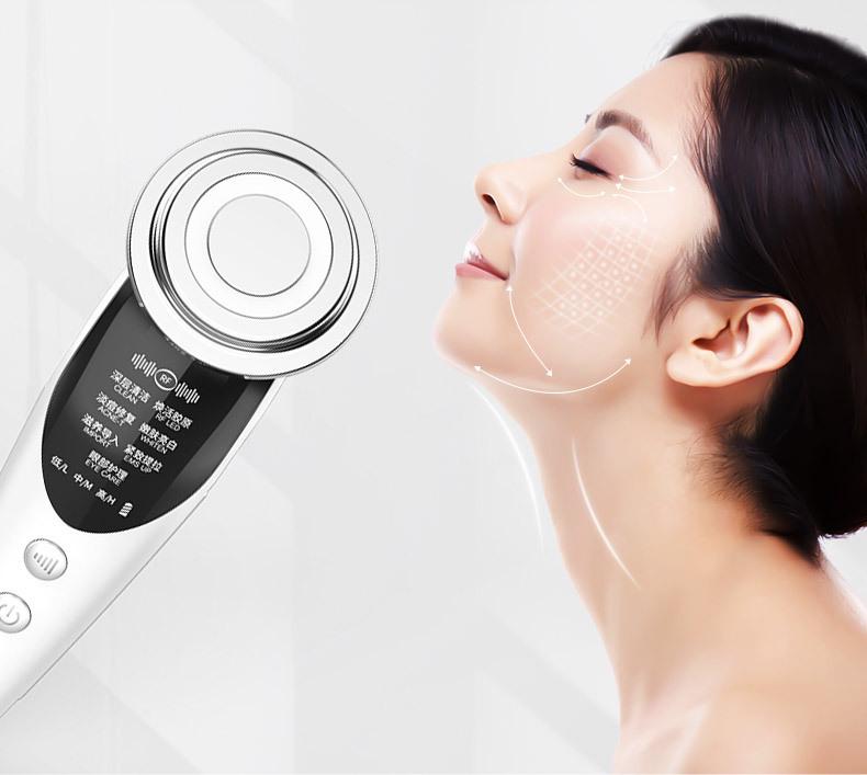 EMS Microcurrent Facial Beauty Device: Handheld Skin Rejuvenation with Color Light Therapy