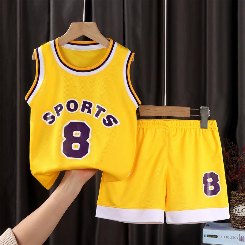 2026 Summer Children O-Neck Sleeveless Vest Suits Baby Spring Short Pants Two-pieces Set Cartoon Cotton Suit for Girl Boy