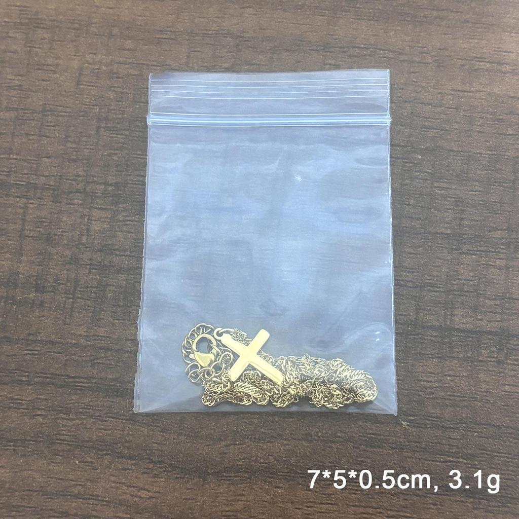 18K Gold Mini Stainless Steel Polished Cross Necklace for Women