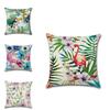 Classic 18'' Green Tropical Plant Cotton Linen Cushion Cover For Stylish Living