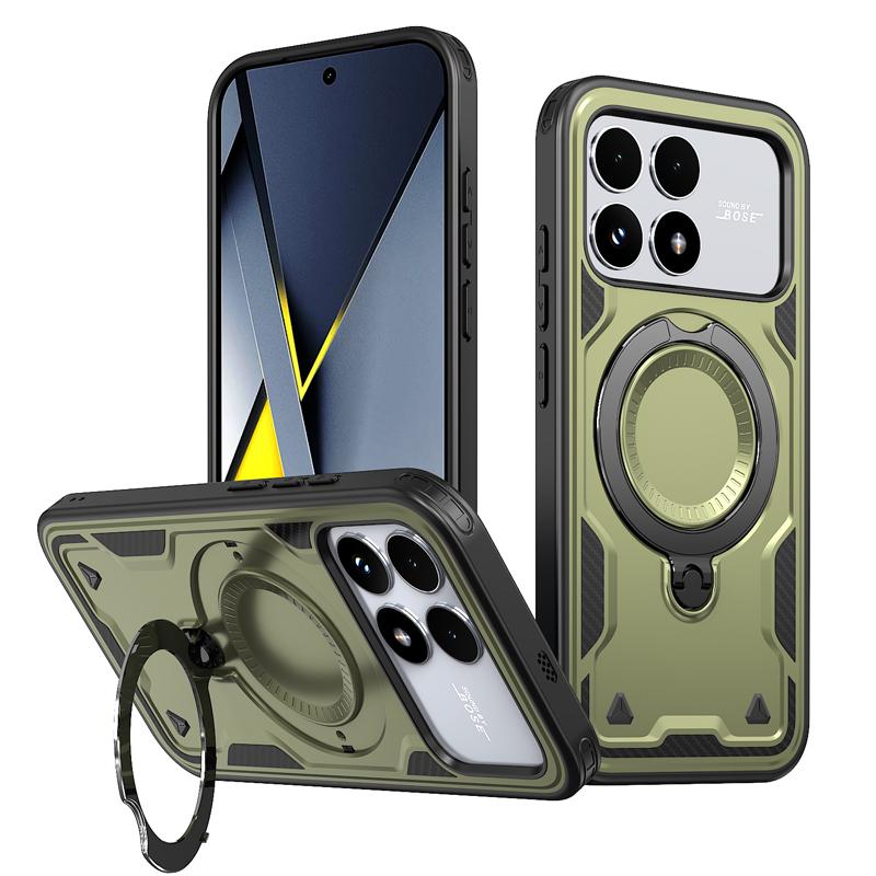 For Xiaomi POCO F8 Ultra F8 Pro Case Military Drop-proof Hard PC+TPU 360° Adjustable Ring Back Stand Cover for Poco F 8 Pro