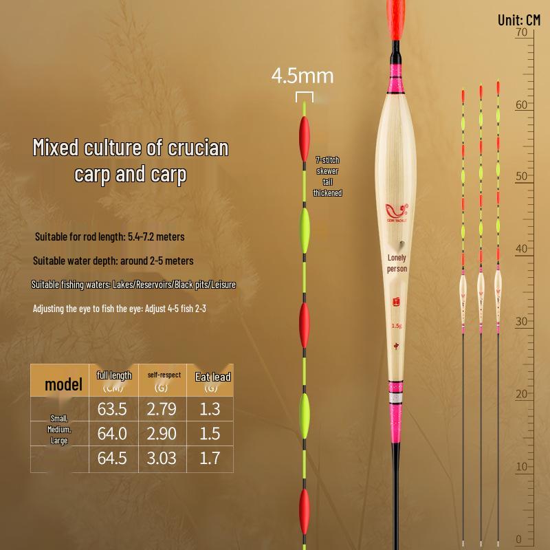 Reed Long-Body 7-Eye Olive Bean High-Sensitivity Float for Grass Carp Fishing Reed long body style, 1.5g