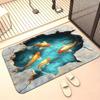 2D Koi Pond Non-slip Floor Mat - Indoor And Outdoor Absorbent Foot Mat Suitable For Home Decoration Durable And Stylish