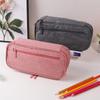 Portable Two-layer Large Capacity Pencil Bag Boy Canvas Pen Case School Office Supplies Storage Bag Office Stationery Bag Gift