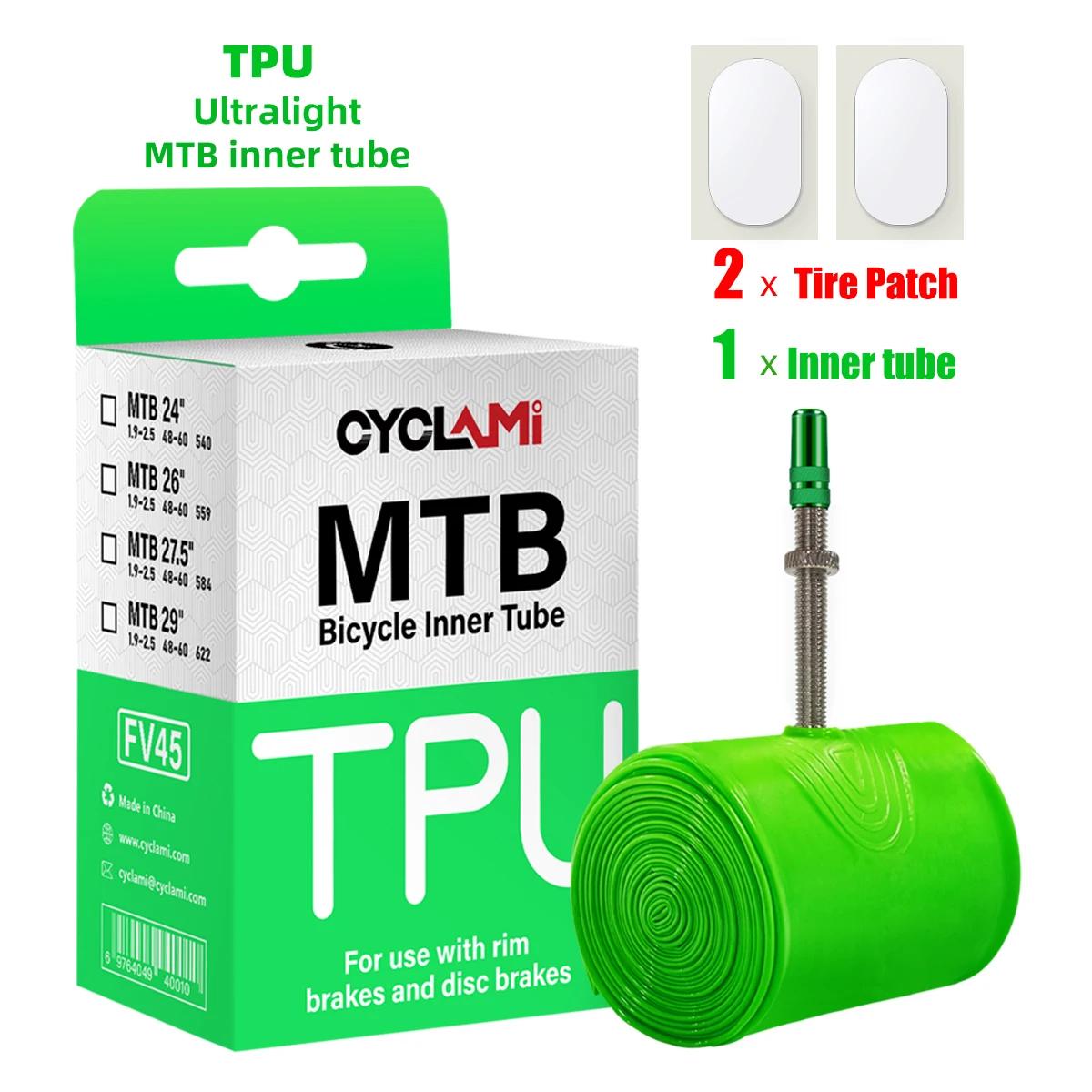 

Ultralight MTB 29 Inches Bicycle TPU Tire 45mm Mountain Bike Inner Tube Metal French Presta Valve Anti-Oxidation CYCLAMI MTB 29
