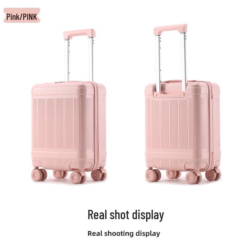 16-Inch Leather Carry-On Suitcase with Universal Wheels - Trolley Case for Men and Women