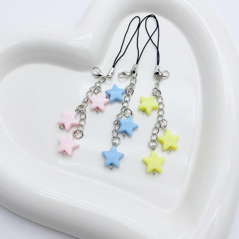 Stylish Star Bag Pendant Camera Pendant Cute Phone Lanyard Fashionable Phone Charm Resin and Alloy Material for Women
