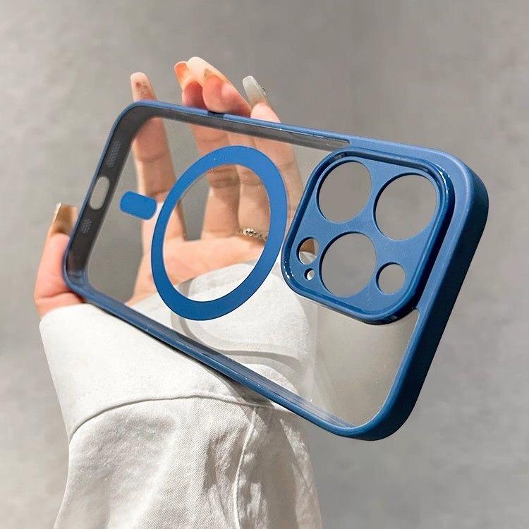 Luxury Wireless Charge Magsafe Transparent Phone Case For iPhone 11 12 13 14 15 Pro Max Plus Clear Magnetic Bumper Cases Cover